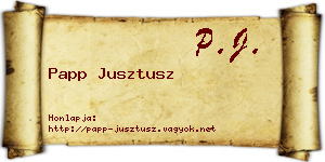 Papp Jusztusz névjegykártya